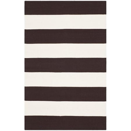 Safavieh Montauk Hand Woven Rectangle Rug- Chocolate - Ivory- 3 X 5 Ft. MTK712P-3